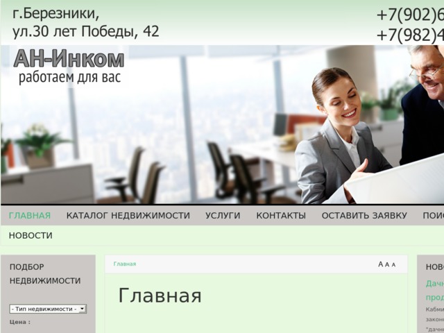 Скриншот сайта an-inkom.ru